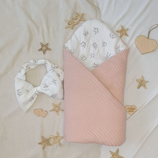 Арт. 444 Конверт на выписку "Счастливчик", пудра