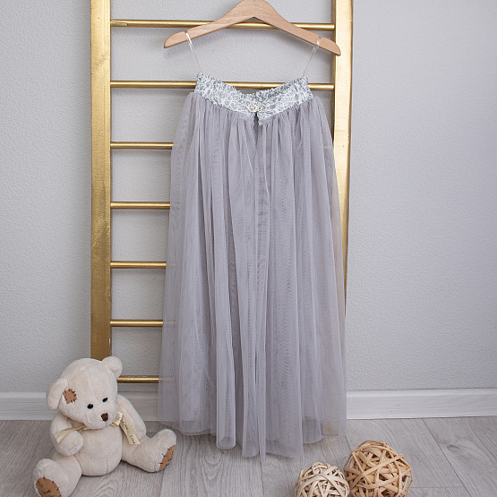 №0838 Платье для девочки "Одри", серебро