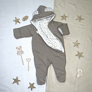 Комбинезон утепленный из футера арт.М-498, серо-коричневый