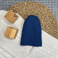 Б-299 Шапочка детская в стиле "Бини". вязаная. полушерсть, джинс