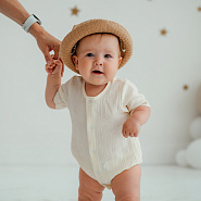 Д-38 Боди муслин, на кнопках, молочный