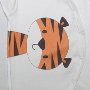 №М-497 Комбинезон с шапочкой на кнопках с принтом тигр