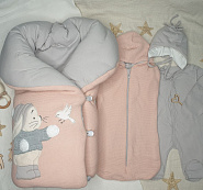 452 Комплект на выписку "Любимка", пудровый