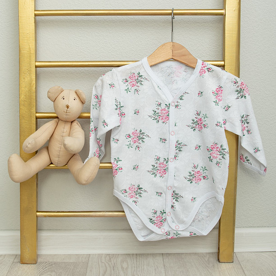 Боди с длинным рукавом, ажурный арт.Д-10