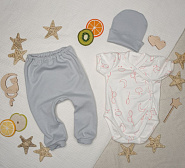 К-332 Костюм "Шарик" боди,штаны,шапочка. Розовый