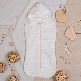 Кокон-пелёнка с капюшоном арт.0322 молочный