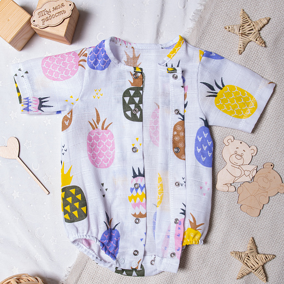 арт.Д-33  Боди детское муслин набивной