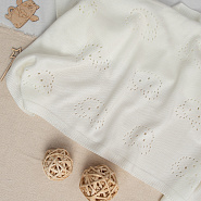 Плед вязаный №ПВ-25 мишки молочные