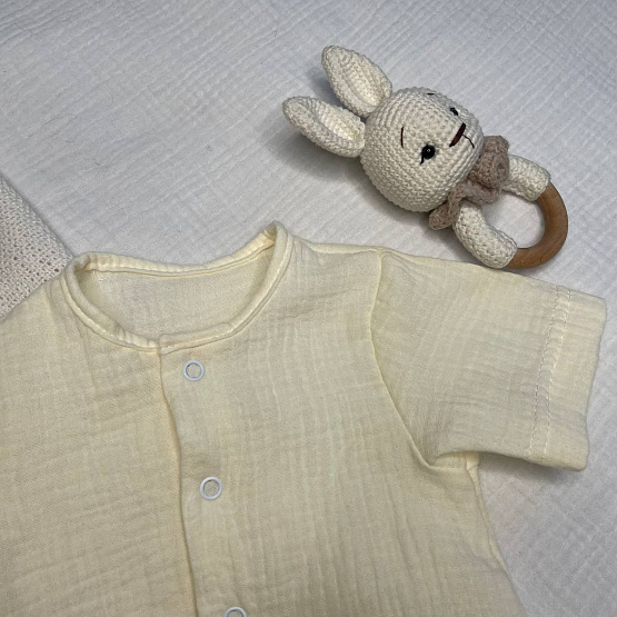 Д-38 Боди муслин, на кнопках, молочный