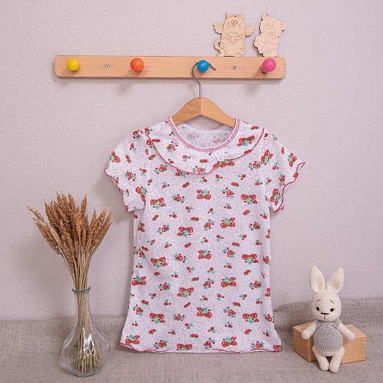 Футболка для девочки ажурная, цветная арт.Ф-108