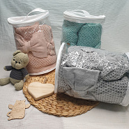 Арт. КВ-102 Вязанный комплект на выписку, серый