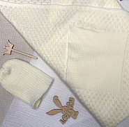 ПВ-35 Плед детский "Пчелка" с кармашком и шапочкой