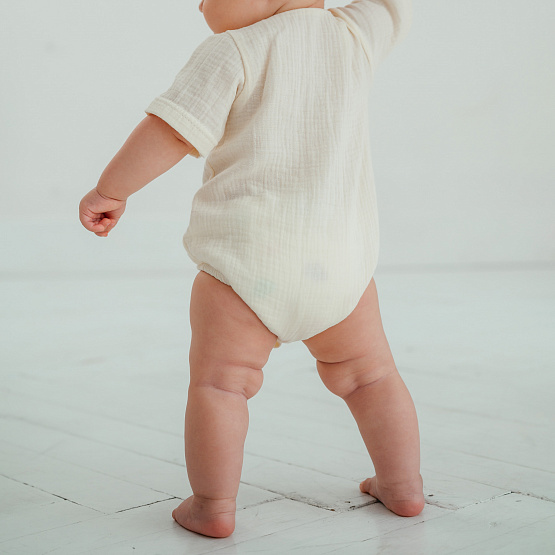 Д-38 Боди муслин, на кнопках, молочный