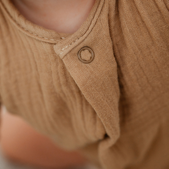 Д-38 Боди муслин, на кнопках, шоколад