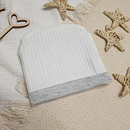 Шапочка с отворотом "лапша" арт. Б-285 молочный