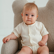 Д-38 Боди муслин, на кнопках, молочный