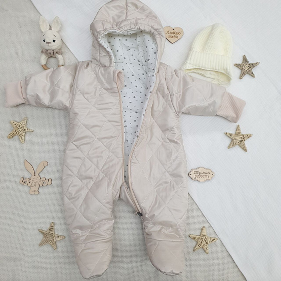 Комплект прогулочный конверт с комбинезоном "Зайка-Зазнайка" арт. 11-411 серый