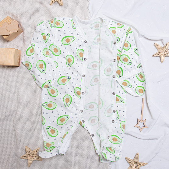М-519 Комбинезон-слип на кнопках, "Авокадо"