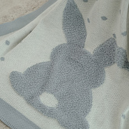 Пв-37, плед вязаный "зайка" серый, полушерсть