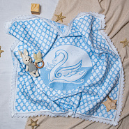 Плед "Нежность" №ПВ-26 лебедь голубой