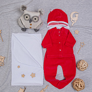 Комплект на выписку №172 "Улыбка" красный