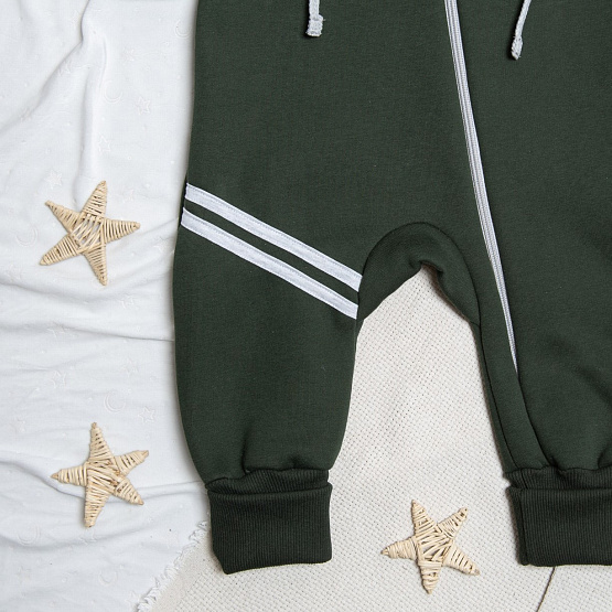 Комбинезон "Вырастайка" из футера с начёсом, арт.М-516, хаки