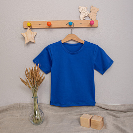 Футболка с круглым вырезом, синяя арт.Ф-82