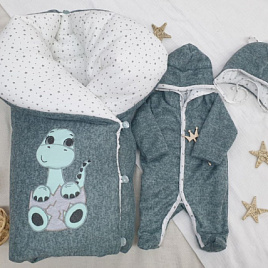 439 Комплект на выписку "Дино" зима, деми