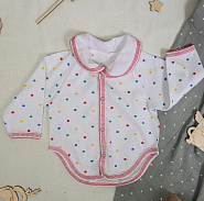 Ф-71 Батник для девочки в горошек, ткань кулирка