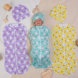 Пелёнка-кокон и шапочка арт.0317 