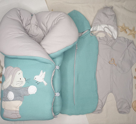 452 Комплект на выписку "Любимка", мятный