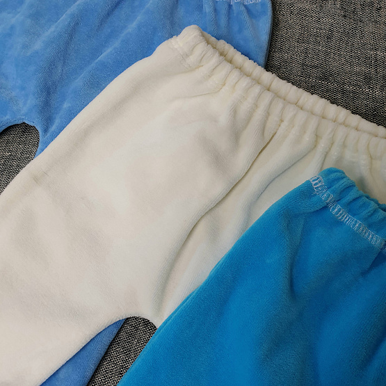 Ползунки велюровые арт.Т-30, голубой