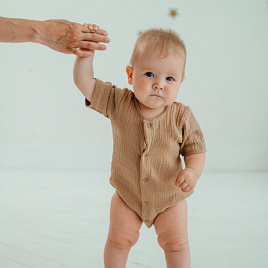 Д-38 Боди муслин, на кнопках, шоколад