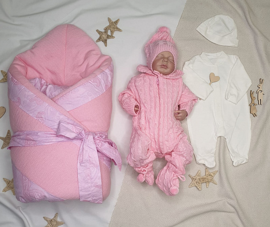 Комплект на выписку "Малышка" розовый