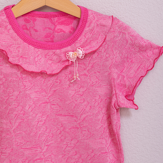 Футболка для девочки ажурная, цветная арт.Ф-108