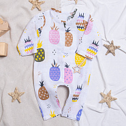 М-512 Комбинезон-слип из муслина, " Ананасы"