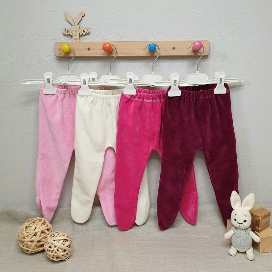 Ползунки велюровые арт.Т-30 для девочки, молочный