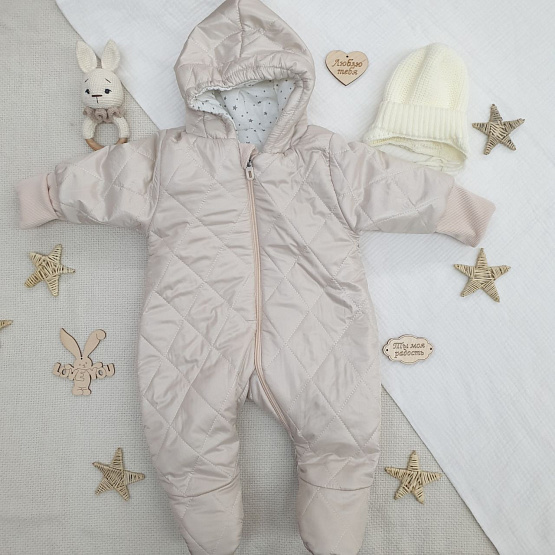 Комплект прогулочный конверт с комбинезоном "Зайка-Зазнайка" арт. 11-411 серый