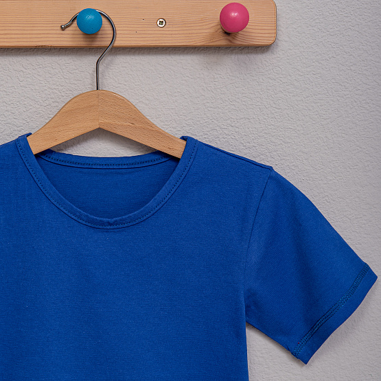 Футболка с круглым вырезом, синяя арт.Ф-82