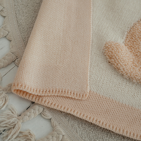 ПВ-39 Плед вязаный «Зая». Бежевый