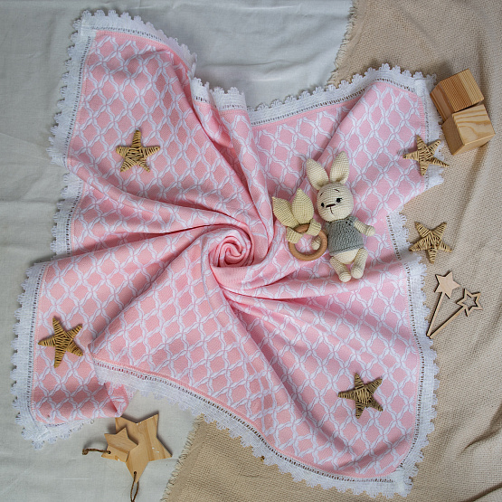 Плед "Нежность" №ПВ-26 лебедь розовый