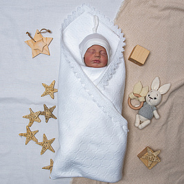 Плед детский "Нежность" №ПВ-26 лебедь белый