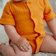 Д-38 Боди муслин, на кнопках, горчица