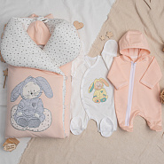 408 Комплект на выписку "Мамина радость, персик, деми