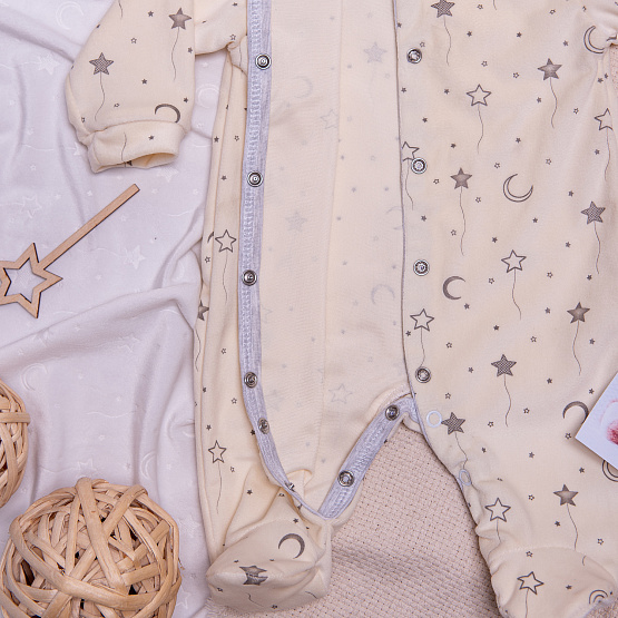 Комбинезон детский на кнопках арт.М-102, молочный 