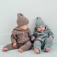 Арт. М-524 Вязаный комбинезон "Гномик", серый