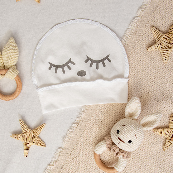 Б-282 Шапочка детская с принтом "Глазки"