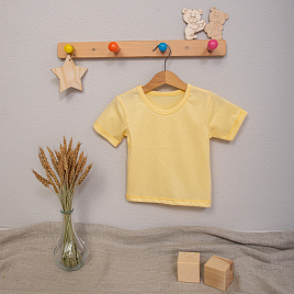 Футболка с круглым вырезом, жёлтая арт.Ф-82