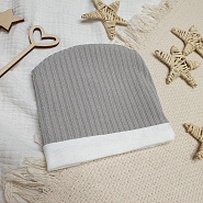 Шапочка с отворотом "лапша" арт. Б-285 молочный