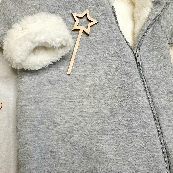 Комбинезон детский на молнии арт.М-468 серо-молочный